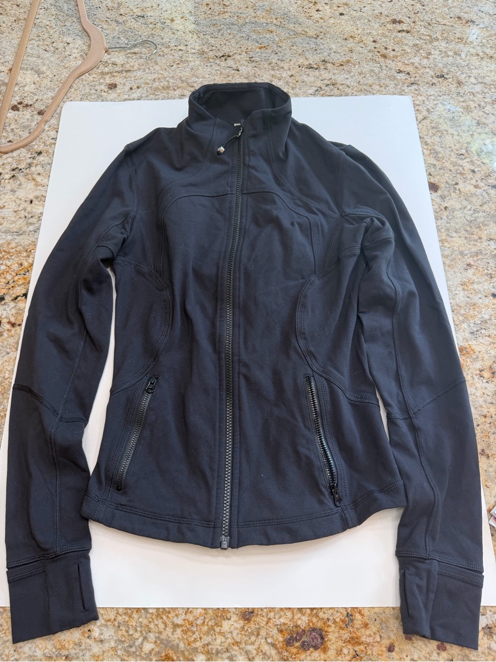 Lululemon Define Jacket Black Luon Full Zip Thumbholes Size 6